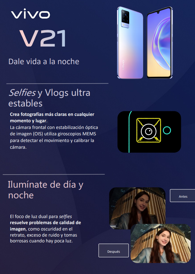 vivo lanza en México su nuevo smartphone V21